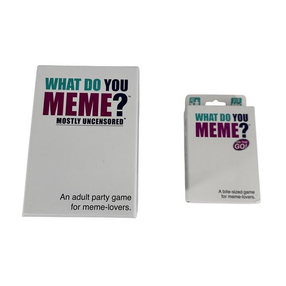 What Do You Meme? Card Game Lot Mostly Uncensored & On The Go Meme Party Set - Picture 1 of 5